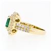 Image 7 : 18K Gold 2.72 ctw GIA Fine Emerald & Double Halo Diamond Statement Cocktail Ring