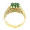 Image 7 : Vintage 18k Yellow Gold .75 ctw Round Emerald Cluster w/ Wrapped Twisted Wire Ri