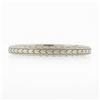 Image 5 : Antique Art Deco 18k White Gold Engraved Wheat Work Eternity Wedding Band Ring