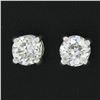 Image 5 : Platinum 0.81 ctw Old European Cut Diamond 4 Prong Basket Classic Stud Earrings