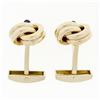 Image 6 : Men's Solid 14k Yellow Gold Sapphire Trinity Infinity Love Knot Heavy Cufflinks