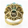 Image 7 : Vintage 14k Gold 0.52 ctw Cabochon Turquoise & Diamond Handmade Wire Work Ring