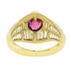 Image 3 : 18K Yellow Gold 3.85 ctw GIA Burma No Heat Ruby Baguette Cut Diamond Cocktail Ri