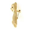 Image 6 : Solid 14K Yellow Gold Detailed Textured Teddy Bear w/ Ruby Eyes Pin Brooch