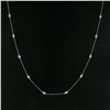 Image 4 : NEW 14K White Gold 1.0 ctw Bezel Station Round Diamond by the Yard Chain Necklac