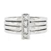 Image 6 : Estate 18k White Gold 0.72 ctw Channel Princess Cut Diamond 4-Row Wide Band Ring