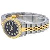 Image 7 : Rolex Ladies Quickset Two Tone Black Diamond Lugs Datejust Wristwatch