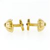 Image 5 : Piaget 1993 18k Gold Bezel Diamond Jockey Cap Horse Shoe Swivel Back Cuff Links