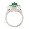 Image 2 : 14k White Gold 2.20 ctw GIA Pear Colombian Emerald Baguette Diamond Ballerina Ri