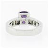 Image 7 : Platinum 2.83 ctw GIA Cushion Ceylon Purple Sapphire & Diamond Engagement Ring