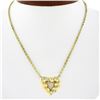 Image 1 : 14K Yellow Gold 15 0.30 ctw Diamond Twisted Scalloped Open Heart Pendant Necklac