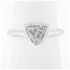 Image 1 : NEW Platinum GIA 1.01 ctw Trillion Cut Bezel Diamond Solitaire Engagement Ring