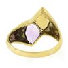 Image 7 : 14k Yellow Gold Custom Fan Cut Bezel Citrine & Amethyst Polished Two Stone Ring