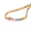 Image 2 : 35.71 ctw MultiColor Sapphire and 1.65 ctw Diamond 14K Yellow Gold Necklace