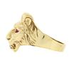 Image 4 : Vintage 14k Yellow Gold Diamond & Ruby Eyes Detailed Textured 3D Lion Head Ring