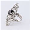 Image 2 : 3.16 ctw Black Diamond 18K White Gold Ring (5.28 ctw Diamonds)
