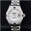 Image 1 : Rolex Ladies Quickset Stainless Steel White Diamond And Sapphire Datejust Wristw