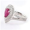 Image 2 : 2.29 ctw MOZAMBIQUE Ruby and 1.26 ctw Diamond Platinum Ring (GIA CERTIFIED)