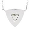 Image 6 : NEW 18K Gold GIA Trillion Diamond Black Onyx Triangle Solitaire Pendant Necklace