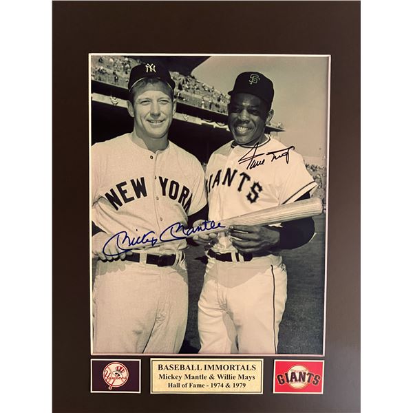 Mickey Mantle / Willie Mays signed photo