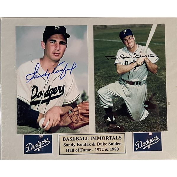 Sandy Koufax and Duke Snider signed photo