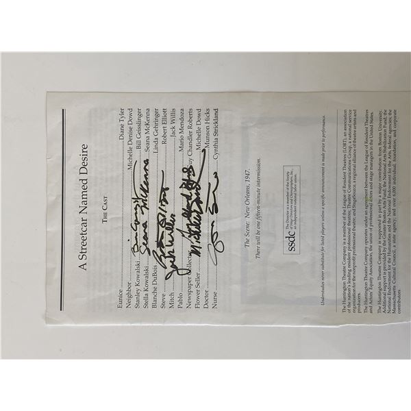 A Streetcar Named Desire cast signed program page