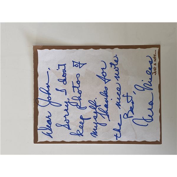 Vera Miles signed note