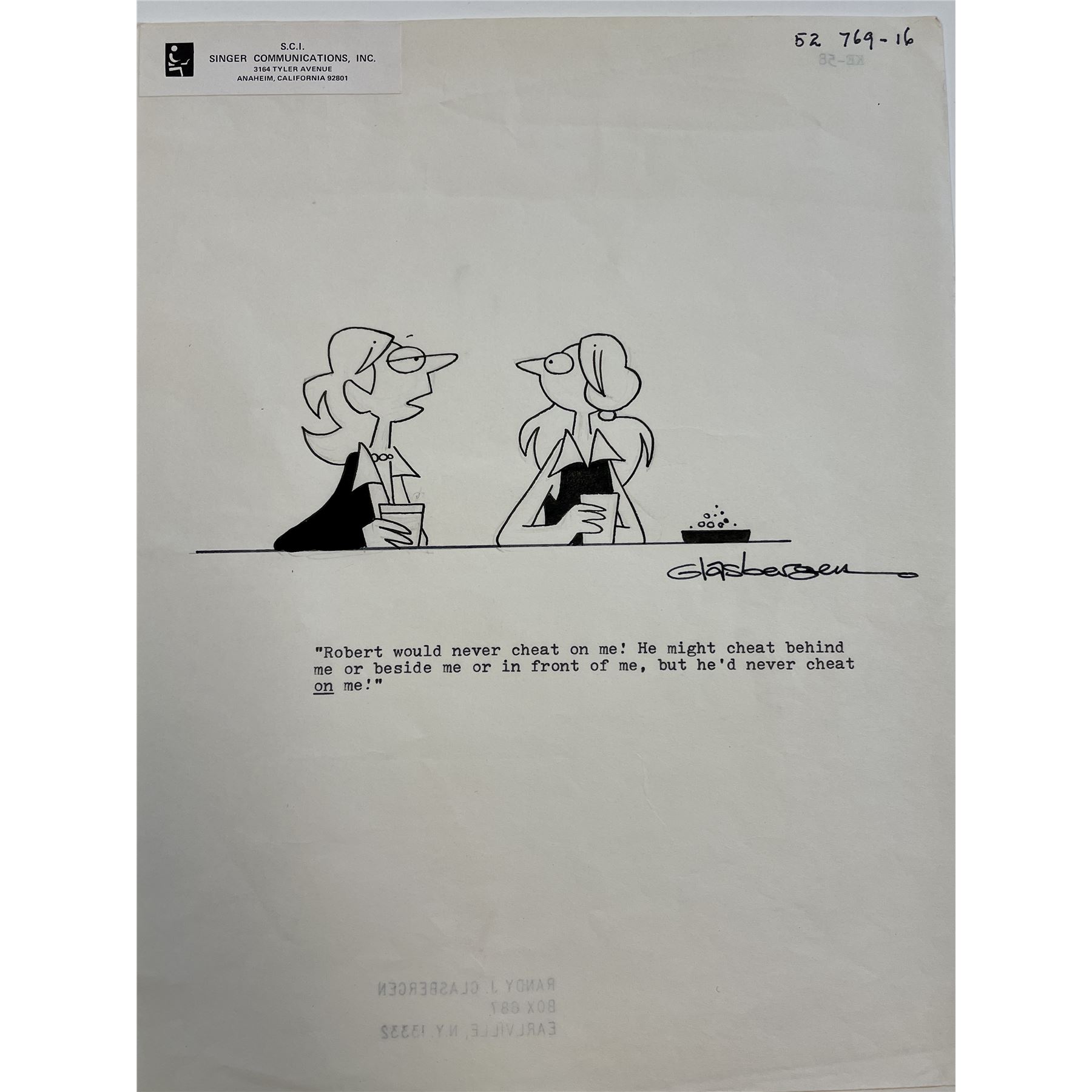 Randy Glasbergen Original Cartoon