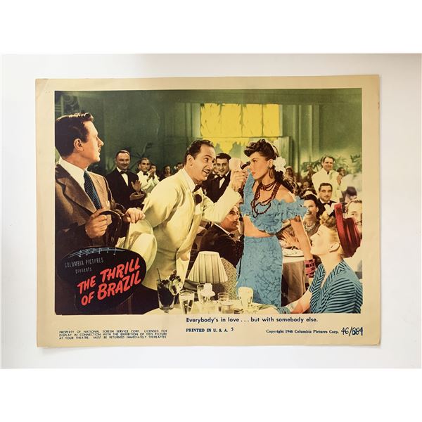 The Thrill of Brazil original 1946 vintage lobby card