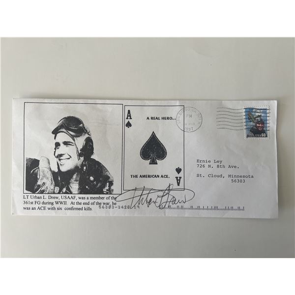 Lt. Urban L. Drew signed commemorative cover