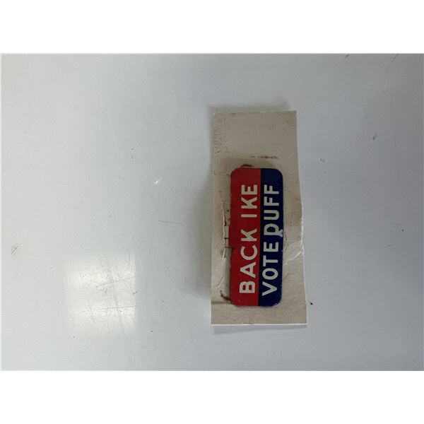 Back Ike Vote Duff lapel