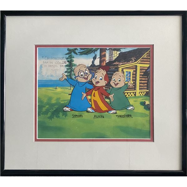 Frammed Alvin & the Chipmunks original color model cel