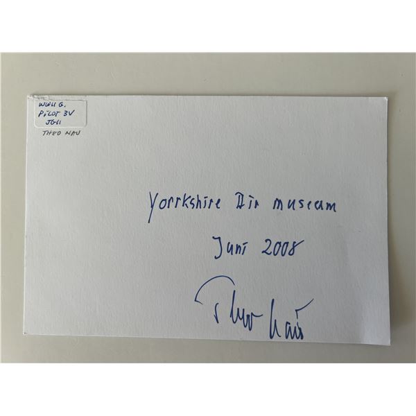 WW2 pilot Theo Nau original signature