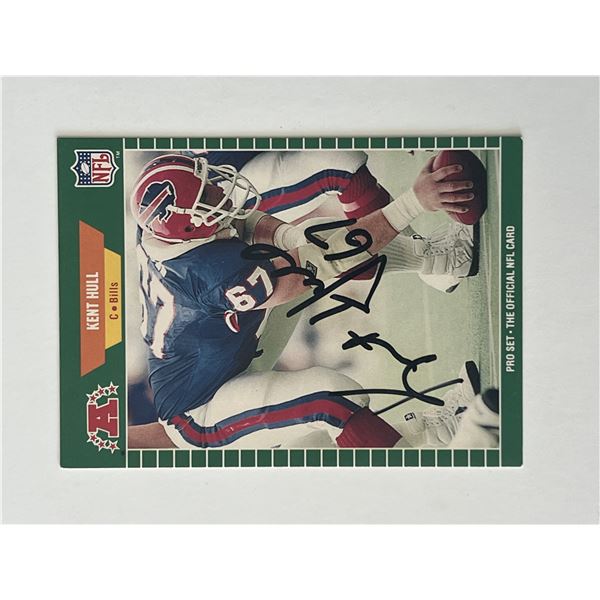 Buffalo Bills Kent Hull 1989 NFL signed trading card