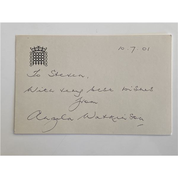 MP Angela Watkinson original signature