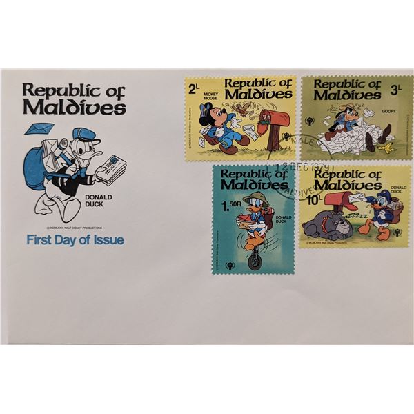 Maldives 1979 Disney Characters First Day Cover