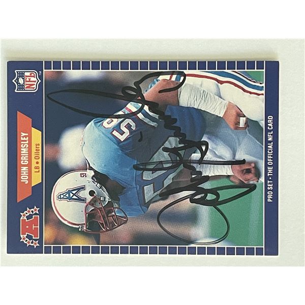 Houston Oilers John Grimsley 1989 NFL #144 signed trading card
