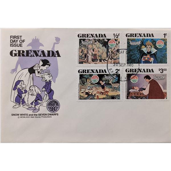 Grenada 1980 Christmas Snow White Commemorative First Day Cover