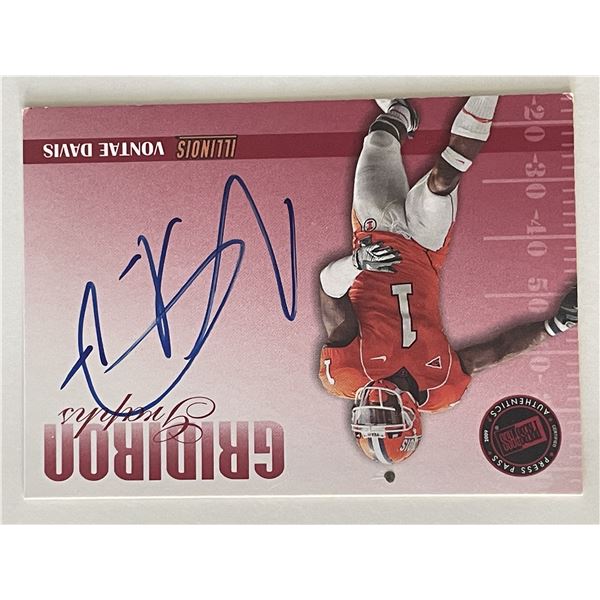 Illinois Vontae Davis signed autograph card