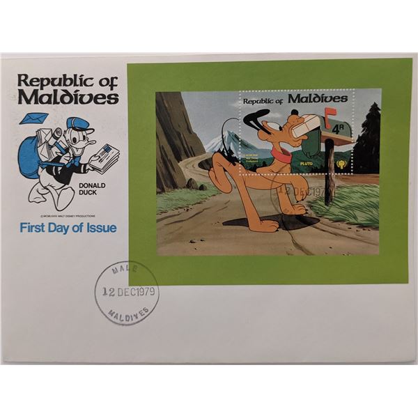 Maldives 1979 Pluto Souvenir First Day Cover