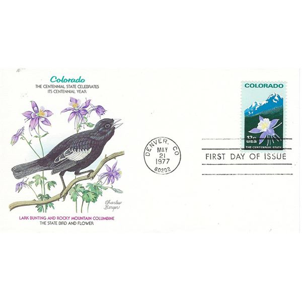 Colorado State Bird and Flower FDC
