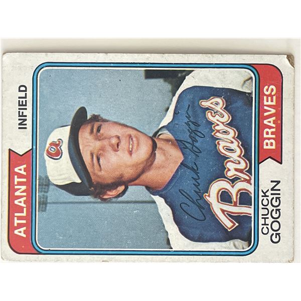 Atlanta Braves Chuck Goggin signed 1974 Topps trading card