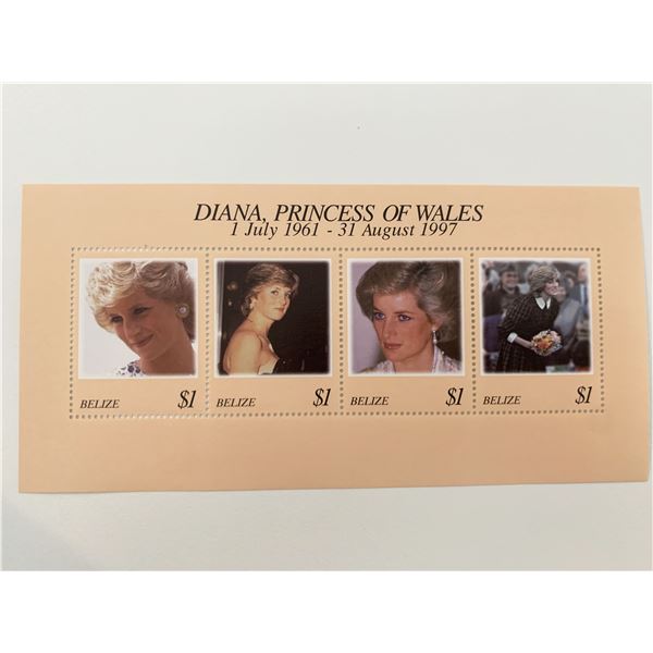 Belize Diana Princess of Wales commemorative stamp set