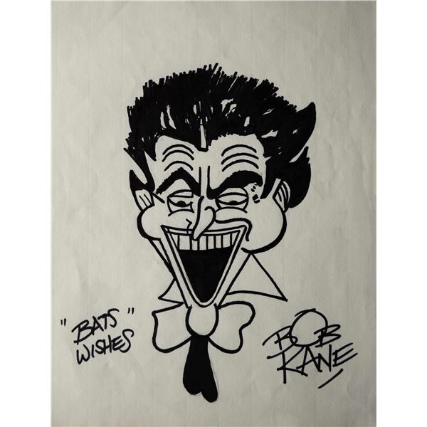 Bob Kane original hand written and signed Joker sketch