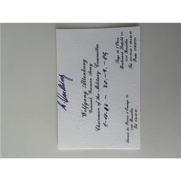 Wolfgang Altenburg signed business card