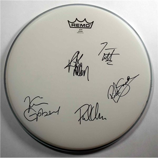 Def Leppard signed drum head