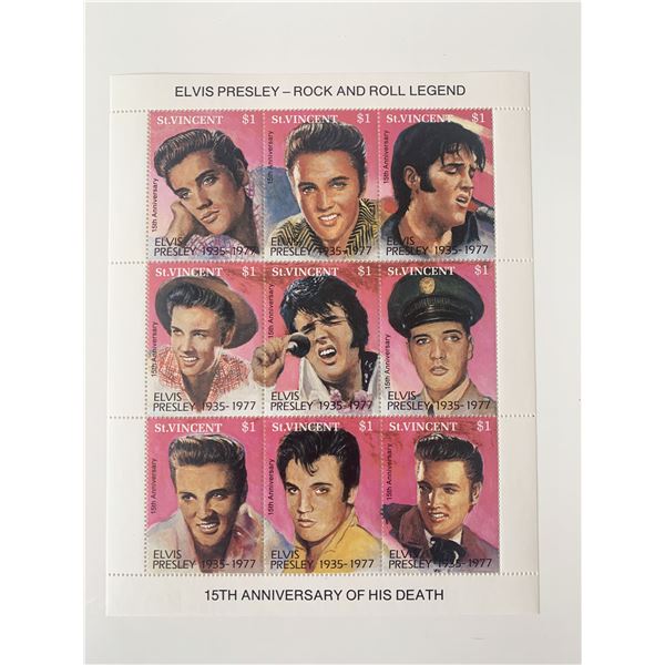 Elvis Presley 15th Anniversary Stamp Set - St. Vincent