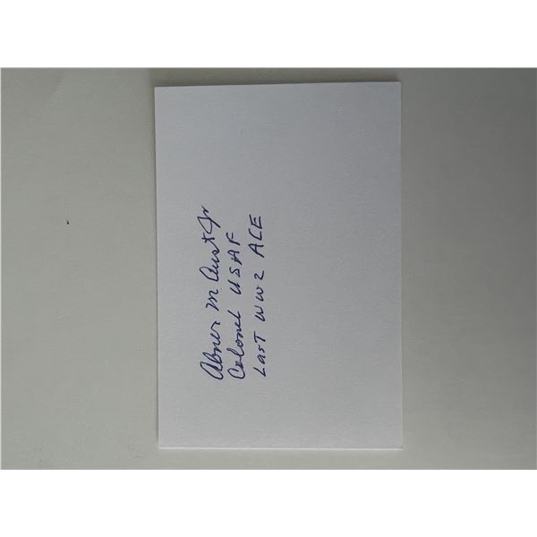 WWII  Ace Albert M. Austin Jr. original signature