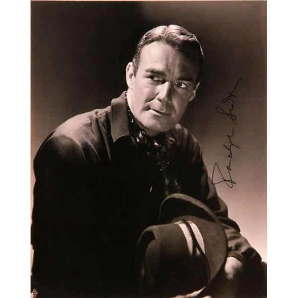 Randolph Scott signed portrait photo
