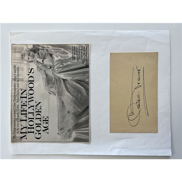 Key Largo Claire Trevor original signature with photo